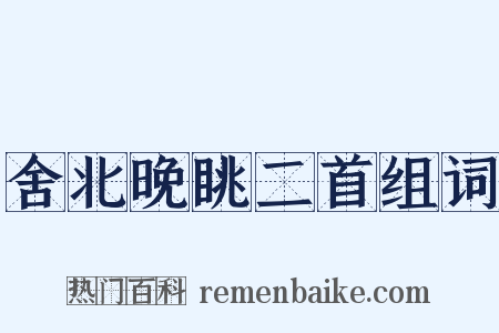 舍北晚眺二首组词是什么意思的图片